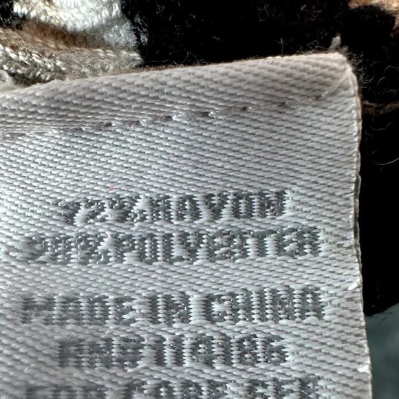 Linda Matthews Pullover Striped Sweater Black Taupe White Square Neck L - Picture 10 of 10